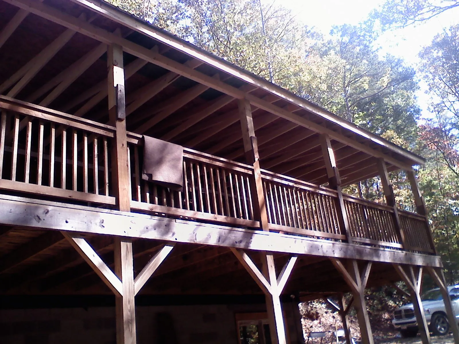 Timber framing under a new elevated porch and deck — Roof Leak Repair in Wallington by Roofing Brothers